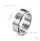 INRENG Stainless Steel Bible Verse Christian Cross Ring Spinner Wedding Rings Band for Men Women Silver Size 12