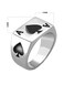 JAJAFOOK Mens Womens Stainless Steel Ring Poker Spade Ace Silver Black Sizes 614