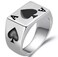 JAJAFOOK Mens Womens Stainless Steel Ring Poker Spade Ace Silver Black Sizes 614