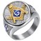 JUDE Jude Jewelers Stainless Steel Blue Gold Two Tone Masonic Master Mason Ring Silver 13