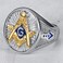 JUDE Jude Jewelers Stainless Steel Blue Gold Two Tone Masonic Master Mason Ring Silver 13