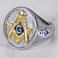 JUDE Jude Jewelers Stainless Steel Blue Gold Two Tone Masonic Master Mason Ring Silver 13