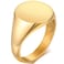 JUDE Jude Jewelers Stainless Steel Classical Simple Plain Round Signet Style Pinky Wedding Statement Promise Anniversary Ring Gold 7