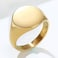 JUDE Jude Jewelers Stainless Steel Classical Simple Plain Round Signet Style Pinky Wedding Statement Promise Anniversary Ring Gold 7
