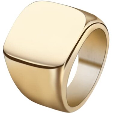 JUDE Jude Jewelers Stainless Steel Signet Ring Black Silver Gold Classical Cocktail Husband Father Valentine Gold 11