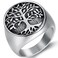 JUDE Jude Jewelers Stainless Steel Tree of Life Round Signet Ring Silver 7