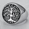 JUDE Jude Jewelers Stainless Steel Tree of Life Round Signet Ring Silver 7