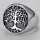 JUDE Jude Jewelers Stainless Steel Tree of Life Round Signet Ring Silver 7