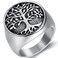 JUDE Jude Jewelers Stainless Steel Tree of Life Round Signet Ring Silver 7
