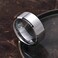 King Will 8mm Mens Silver Wedding Ring Brushed Matte Surface Beveled Polished Edge Comfort Fit Size 11