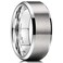 King Will 8mm Mens Silver Wedding Ring Brushed Matte Surface Beveled Polished Edge Comfort Fit Size 11
