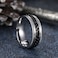 King Will Stainless Steel Mens Ring8mm Width Sliver Plated Spinner Ring with Black Chain 316L Stainless Steel Ring for Men Women with Stress Free Cool Wedding Band Comfort Fit Size 7