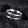 King Will Stainless Steel Mens Ring8mm Width Sliver Plated Spinner Ring with Black Chain 316L Stainless Steel Ring for Men Women with Stress Free Cool Wedding Band Comfort Fit Size 7