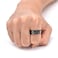 OIDIMS Personalized 8mm Evil Eye Spinner Rings for Men Stainless Steel Fidget Rings Black Band Wedding Ring Knuckle Pyramid Evil Eye Rings Dad Vintage Jewelry Gift Comfort Fit 7