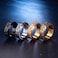 PMTIER Mens 9mm Vintage Stainless Steel Engraved Eye of God Rotatable Ring Gold Black Tone Size 7