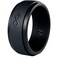 Rinfit Silicone Rings for Men 9mm Wide 2mm Thick Mens Rubber Wedding Bands Infinity Silicone Rings for Him Patented Design Black Size 10