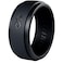 Rinfit Silicone Rings for Men 9mm Wide 2mm Thick Mens Rubber Wedding Bands Infinity Silicone Rings for Him Patented Design Black Size 7