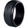 Rinfit Silicone Rings for Men 9mm Wide 2mm Thick Mens Rubber Wedding Bands Infinity Silicone Rings for Him Patented Design Black Size 8