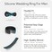 Rinfit Silicone Rings for Men 9mm Wide 2mm Thick Mens Silicone Wedding Bands Step Edge Rubber Ring for Sports Workout Patented Design Black Size 11