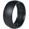 Rinfit Silicone Rings for Men 9mm Wide 2mm Thick Mens Silicone Wedding Bands Step Edge Rubber Ring for Sports Workout Patented Design Black Size 9
