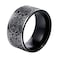 SINLEO Mens Stainless Steel Chinese Ancient 4 Guardian Beasts Ring Dragon White Tiger Suzaku Basalt Carved Black Size 11
