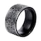 SINLEO Mens Stainless Steel Chinese Ancient 4 Guardian Beasts Ring Dragon White Tiger Suzaku Basalt Carved Black Size 11