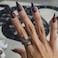 sovesi Snake Rings for Women Silver Snake Punk Vintage Ring for Men Adjustable Black Ring 2PCS