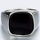 Kingray Jewelry Stainless Steel Classic Simple Plain Black Enamel Signet Pinky Ring Size 416 Silver Black 10