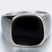 Kingray Jewelry Stainless Steel Classic Simple Plain Black Enamel Signet Pinky Ring Size 416 Silver Black 10
