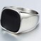 Kingray Jewelry Stainless Steel Classic Simple Plain Black Enamel Signet Pinky Ring Size 416 Silver Black 10