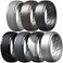 ThunderFit Mens Silicone Rings 10mm Wide 25mm Thick Rubber Bands Breathable Variety Multipack 110