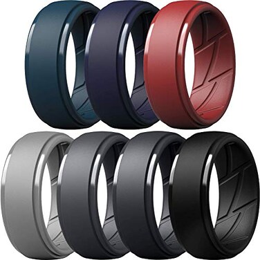 ThunderFit Mens Silicone Rings 10mm Wide 25mm Thick Rubber Bands Breathable Variety Multipack 110