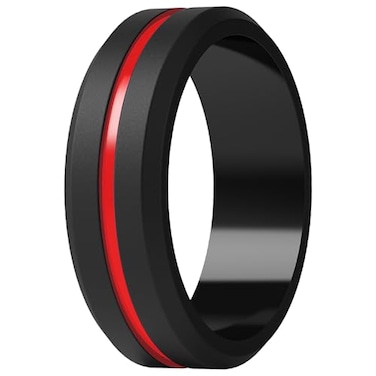 ThunderFit Silicone Wedding Rings for Men Brushed Top Middle Engraved Line Rubber Engagement Bands 82mm Wide 25mm Thick 1467 Variety Multipack Pack B Size 758 1820mm