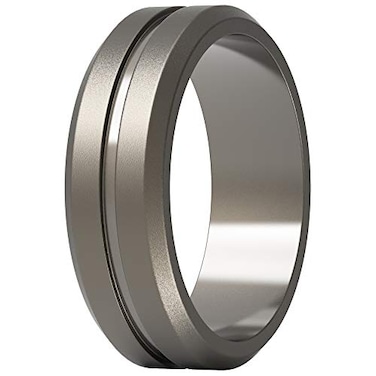 ThunderFit Silicone Wedding Rings for Men Brushed Top Middle Engraved Line Rubber Engagement Bands 82mm Wide 25mm Thick 1467 Variety Multipack Pack V Size 9510 1980mm