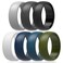 ThunderFit Silicone Wedding Rings for Men Rubber Engagement Bands 87mm Wide 25mm Thick 12345671216 Variety Multipack Pack A Size 9510 198mm