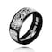 Tobestu 8mm Muslim Allah Engraved Shahada Stainless Steel Black Titanium Ring Islam Arabic God Mantra Ring for Men Black size 6 Y5432D