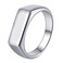 Udolfly Mens Square Signet Rings Pinky Thumb Biker Ring for Men High Polished Plain Wedding Ring Gift for Dad 7mm Silver Size 9