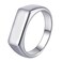 Udolfly Mens Square Signet Rings Pinky Thumb Biker Ring for Men High Polished Plain Wedding Ring Gift for Dad 7mm Silver Size 9