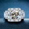 Vsoruln Mens Moissanite Ring Mens Wedding Engagement Rings 18K white ring full large carat mens ring Square Cut Cubic Zirconia Eternity Ring Band 8