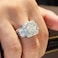 Vsoruln Mens Moissanite Ring Mens Wedding Engagement Rings 18K white ring full large carat mens ring Square Cut Cubic Zirconia Eternity Ring Band 8