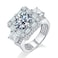 Vsoruln Mens Moissanite Ring Mens Wedding Engagement Rings 18K white ring full large carat mens ring Square Cut Cubic Zirconia Eternity Ring Band 8