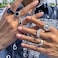 YANJINMY 27 Pcs Vintage Silver Punk Rings for Men Cool Gothic Chunky Rings Set Mens Signet Skull Snake Bat Statement Knuckle Rings