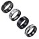 yfstyle 4PCS Stainless Steel Rings for Men Wedding Ring Cool Simple Band Rings for Men Black Plated Matte Finish Stackable Bands Rings Size 612black set6