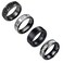 yfstyle 4PCS Stainless Steel Rings for Men Wedding Ring Cool Simple Band Rings for Men Black Plated Matte Finish Stackable Bands Rings Size 612black set6
