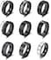 YOVORO 9Pcs Stainless Steel Band Rings for Men Women Fidget Anxiety Relief Rings Spinner Ring Wedding Promise Rings Set B7