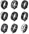 YOVORO 9Pcs Stainless Steel Band Rings for Men Women Fidget Anxiety Relief Rings Spinner Ring Wedding Promise Rings Set B7