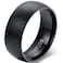 JUDE 8mm Brushed Matte Black Solid Titanium Ring Wedding Band 11