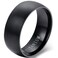 JUDE 8mm Brushed Matte Black Solid Titanium Ring Wedding Band 13