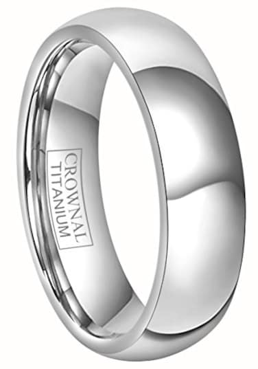 CROWNAL 4mm 6mm 8mm Titanium Wedding Couple Bands Rings Men Women Dome Polished Engraved I Love You Comfort Fit Size 4 To 16 6mm12