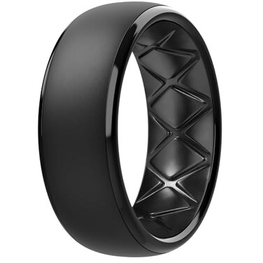 Egnaro Mens Silicone Wedding Rings 1467 Multipack Rubber Wedding Bands with Inner Arc Ergonomic Breathable Design for GymOutdoorGift